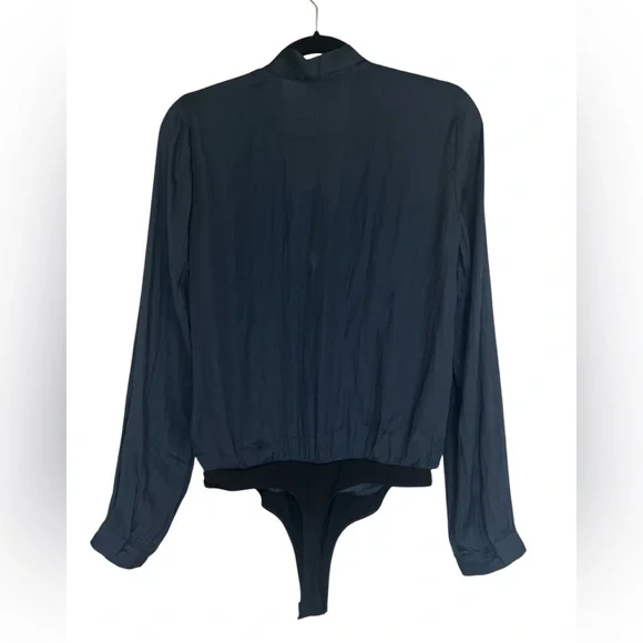 PAIGE Sevilla Long Sleeve Bodysuit in Navy Size Medium - Picture 3 of 9